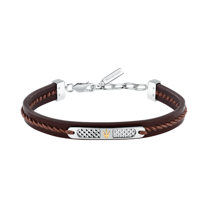 RECYCLED LEATHER BR SS YG REC LEATHER BRN 19+3CM