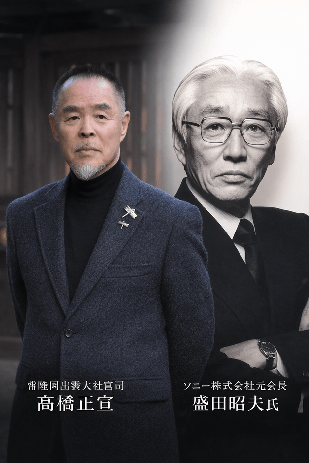 高橋正宣宮司と故盛田昭夫会長