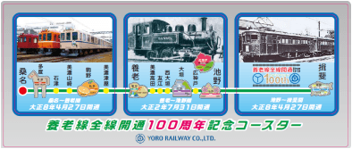 養老線全線開通100周年記念コースター