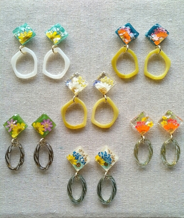 レジンとドライフラワーの アクセサリー by inan*yunan