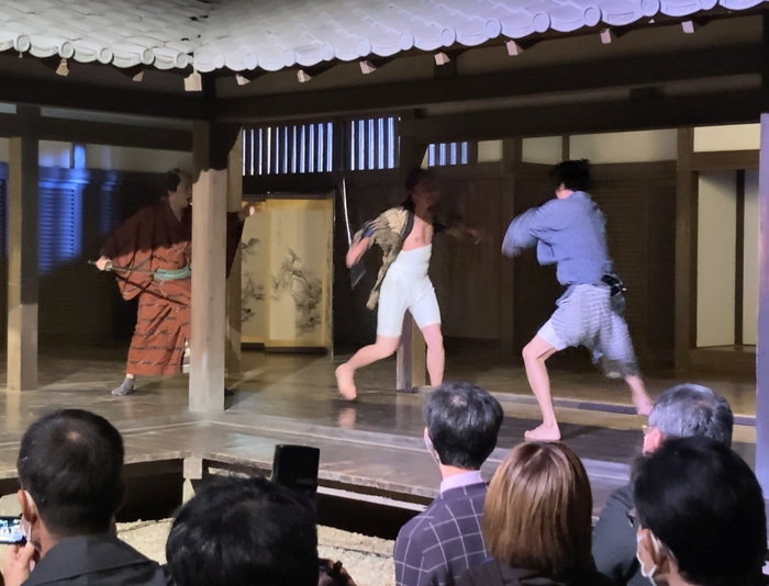 説明会場で実演された殺陣