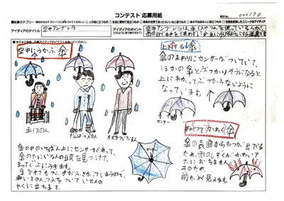 発明アイディア奨励賞　栗山 柚子香さん「空中アンブレラ」