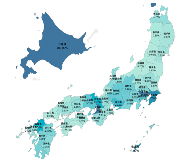 図2：相関が見られた国内地域