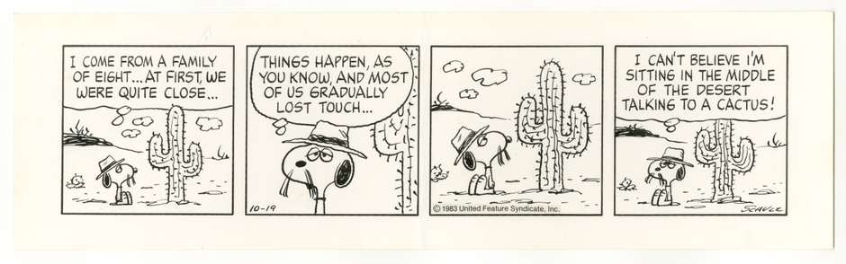 「ピーナッツ」原画 1983年10月19日