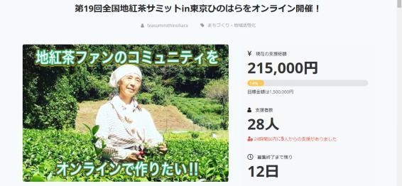 国内最大規模の地紅茶の祭典をオンラインで開催！ 10月31日までCAMPFIREでクラウドファンディングを実施 ～第19回全国地紅茶サミットin東京ひのはら～