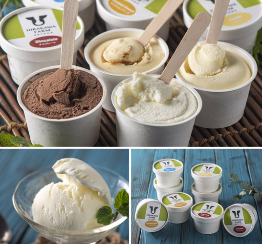 ▲【送料込】北海道ひらかわ牧場のアイスクリーム人気の４種類８個セット（税込価格: 4,600 円）