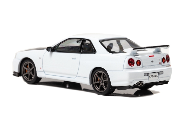 1/43 日産 スカイライン GT-R VspecII N1 (BNR34) 2000 White:左後