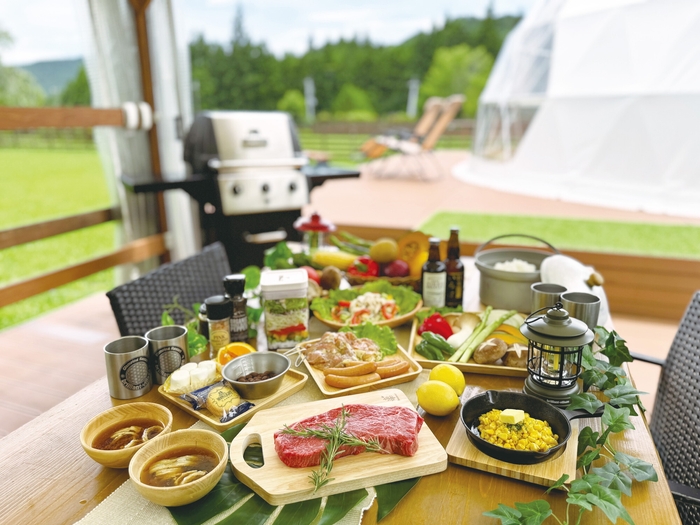 手ぶらBBQ　食材・調理風景