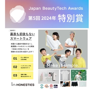 「The 5th Japan BeautyTech Awards」特別賞を受賞！「裏表のないスマートウェア」のHONESTIES（オネスティーズ）