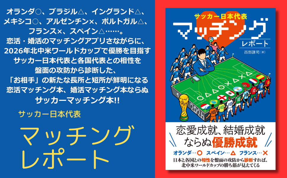 サッカー日本代表と2026年北中米W杯対戦国代表との相性診断『サッカー日本代表 マッチングレポート』が5月21日発売