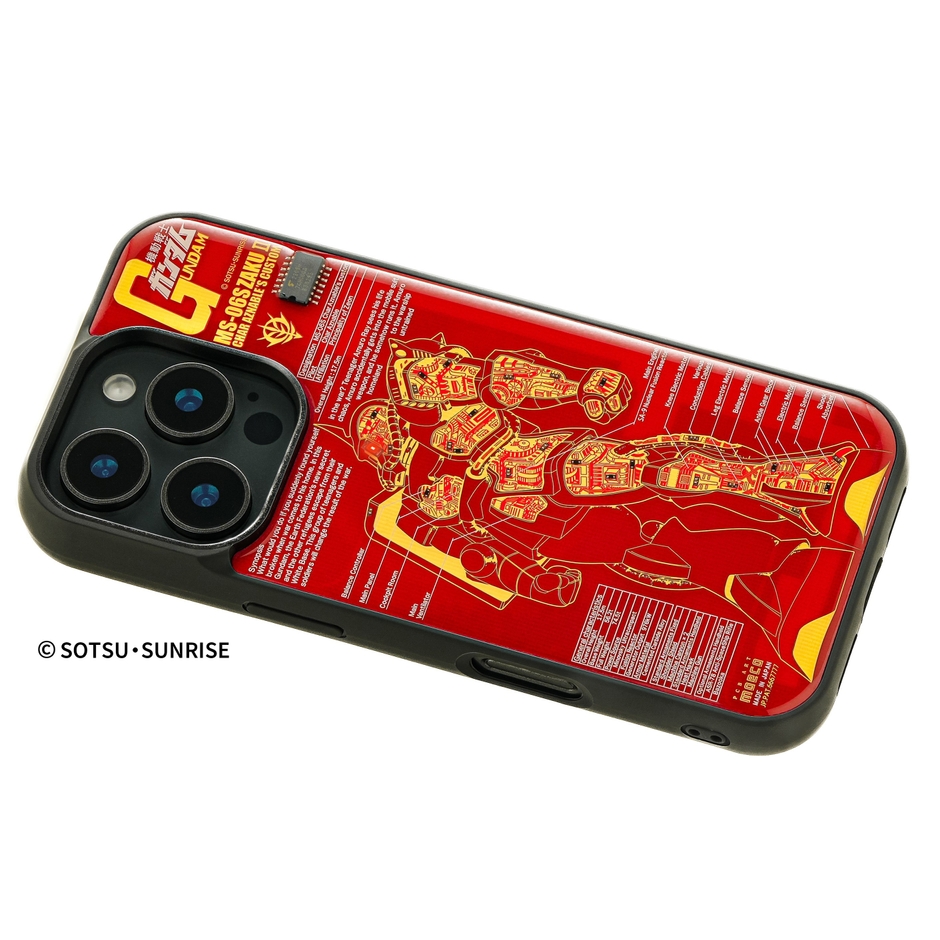 FLASH シャア専用ザク 基板アート iPhone 16Pro ケース　ななめ