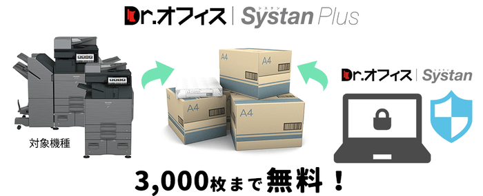 モノクロカウンター料金が 上限3,000枚まで無料!!