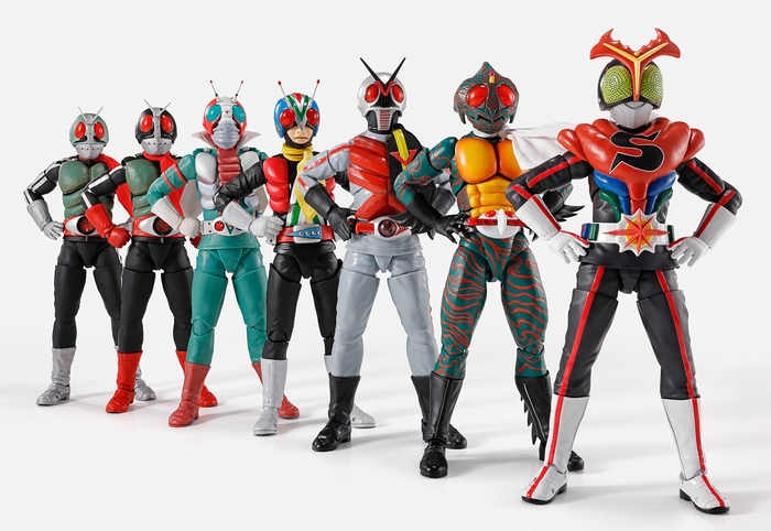 栄光の7人ライダー イメージ ※画像内の「S.H.Figuarts(真骨彫製法) 仮面ライダーストロンガー」以外の商品は別売りです。