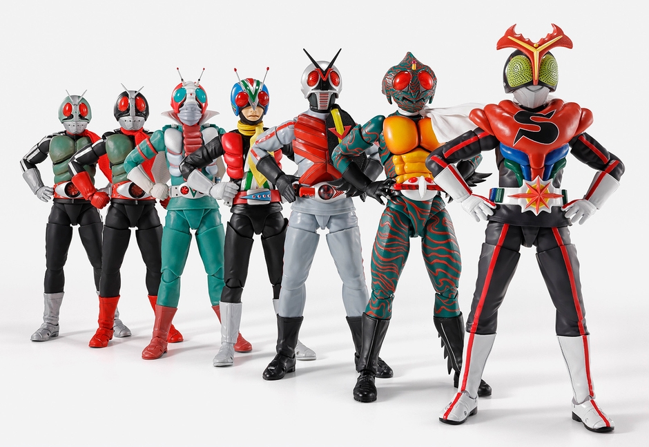 栄光の7人ライダー イメージ ※画像内の「S.H.Figuarts（真骨彫製法） 仮面ライダーストロンガー」以外の商品は別売りです。