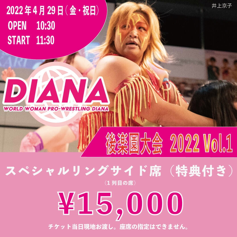 スペシャルリングサイド席(特典付き)15,000円