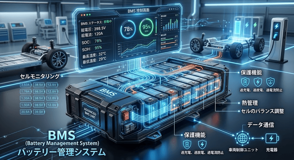 図. バッテリー管理システム(BMS)の製品画像