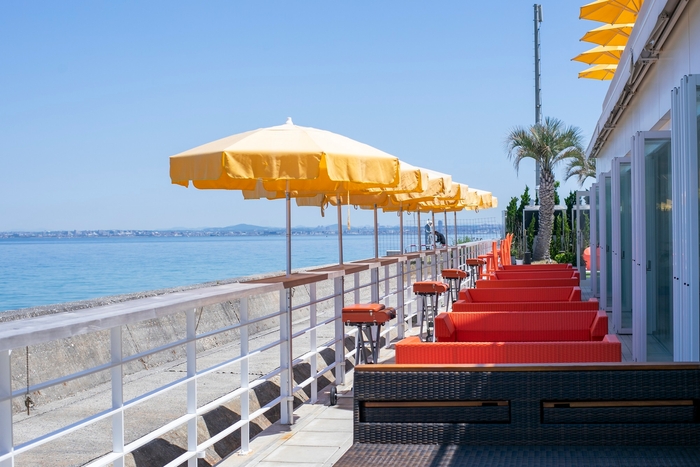 PARTYテラスから見える青空と青い海は格別!