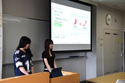 プロジェクトの概要を紹介する古川さん(左)と日比野さん