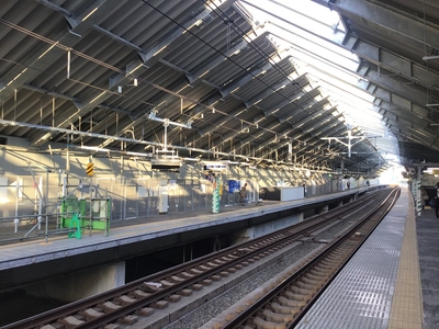 天王町駅改良工事の様子