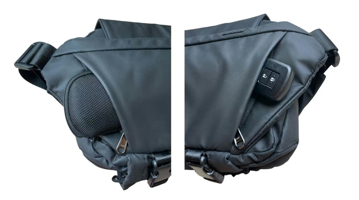 左右のファスナー式サイドポケット