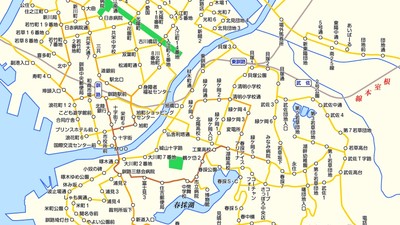 くしろバスの路線図 ※PC用ソフトウェア「駅すぱあと」の表示イメージ(一部抜粋)