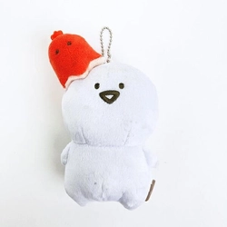 頭にタコさんウインナーがちょこん。お文具さんの癒しぬいぐるみマスコット。