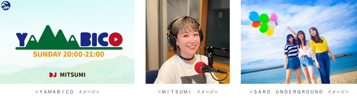 「YAMABICO」ロゴ、MITSUMI、SARD UNDERGROUND