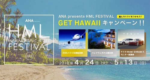 ANA presents HML FESTIVAL開催を祝したキャンペーン応募を 4月24日より受付開始！ハワイ行きの往復航空券など豪華賞品用意