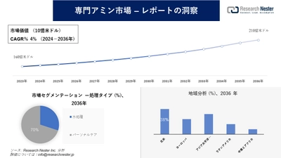 専門アミン市場調査の発展、傾向、需要、成長分析および予測2024―2036年