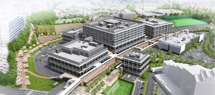 おおさかメディカルキャンパス 鳥瞰パース(イメージ)