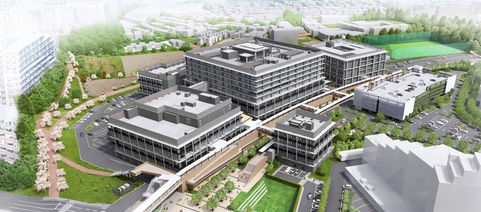 おおさかメディカルキャンパス 鳥瞰パース(イメージ)