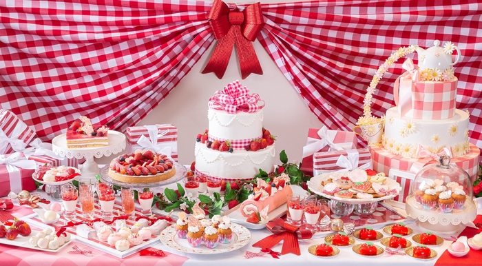 京都 鴨川 苺が主役の可愛いスイーツを楽しむデザートブッフェ Red Strawberry Tea Party Newscast