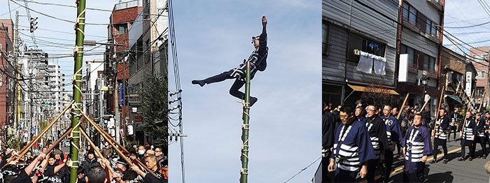 木遣り・纏振り・梯子乗り