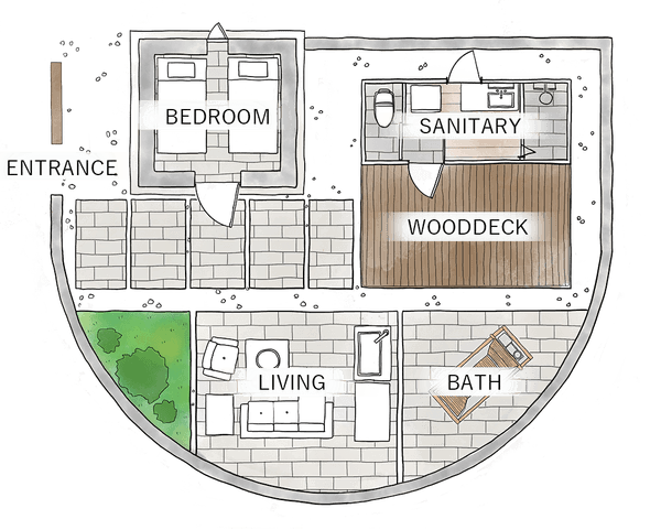 グランピングサイト内イメージ図