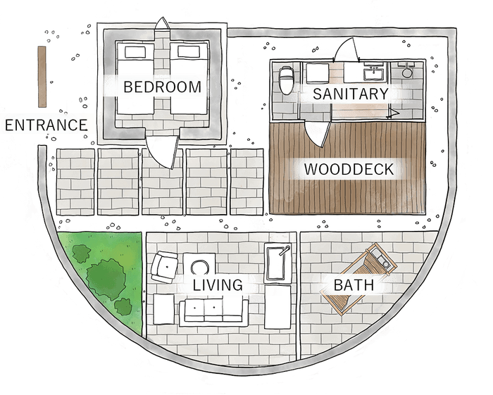 グランピングサイト内イメージ図