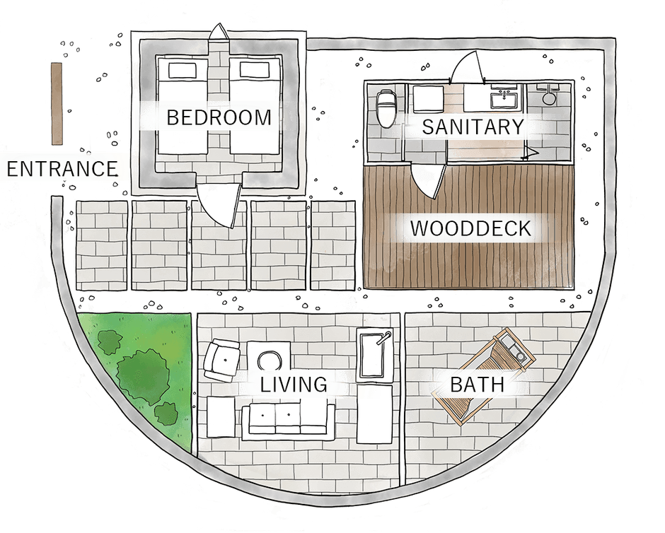 グランピングサイト内イメージ図