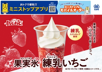 果実をそのまま ひんやり削りいちご。
「ハロハロ　果実氷練乳いちご」　