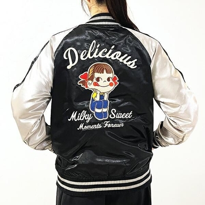 ペコちゃんのクールなコラボ刺繍スカジャン