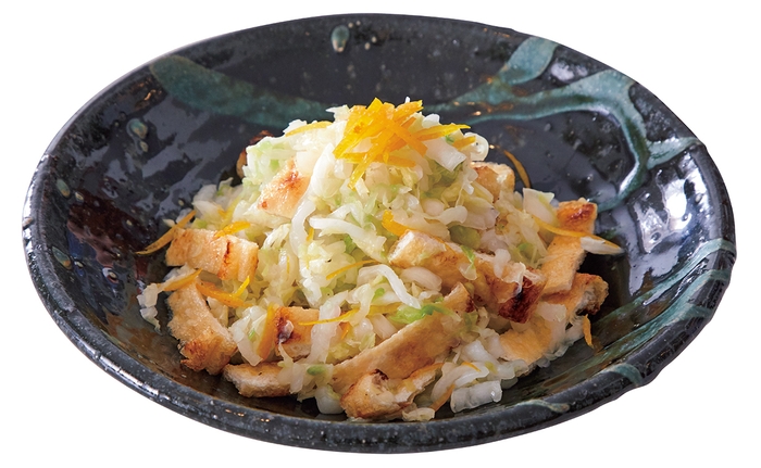 塩もみ白菜と焼き油揚げのゆずあえ