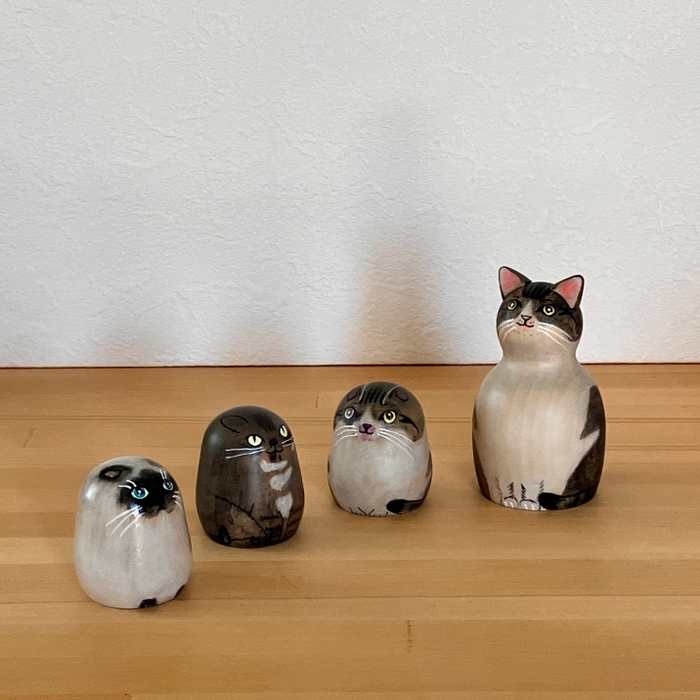 3 愛猫の似顔絵こけし