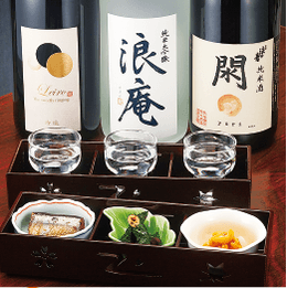 「佐々木酒造店」３種呑み比べ・酒の肴（３種盛）セット