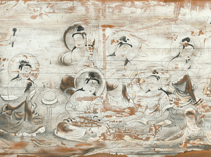 堂本印象「薬師浄土(富貴寺本堂壁画)」(部分) 1930年(昭和5) 京都府立堂本印象美術館蔵