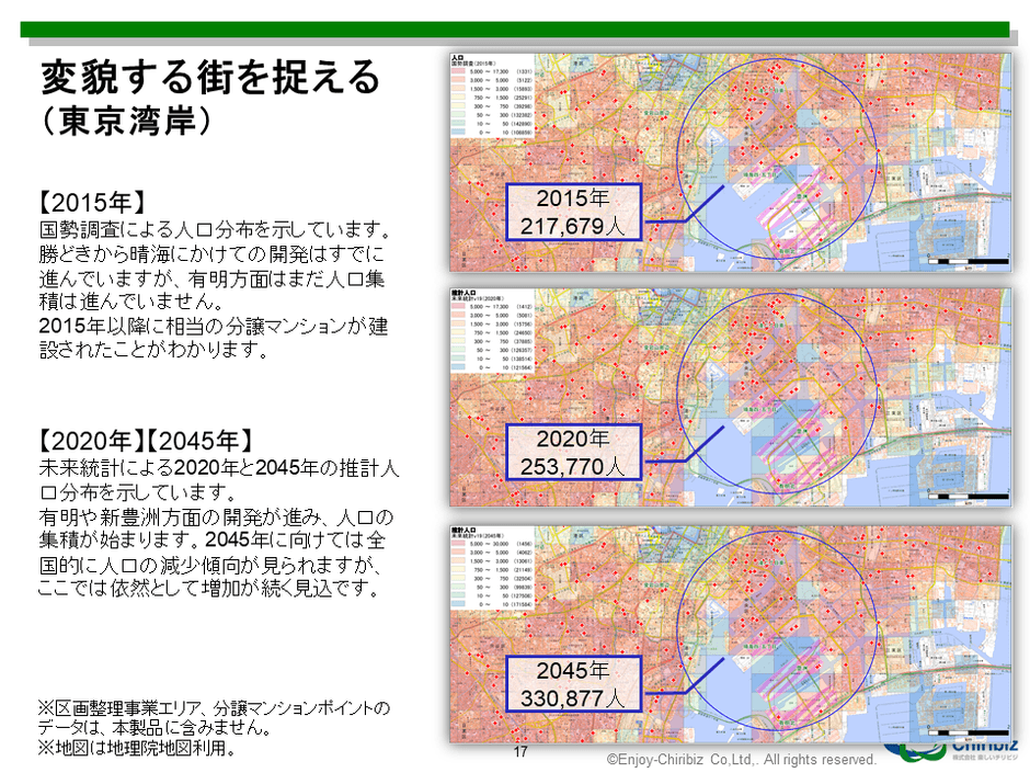 東京湾岸部の分析例