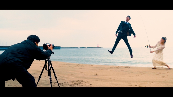 阿漕浦海岸での撮影の様子