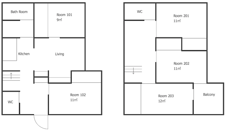 シェアハウス間取り