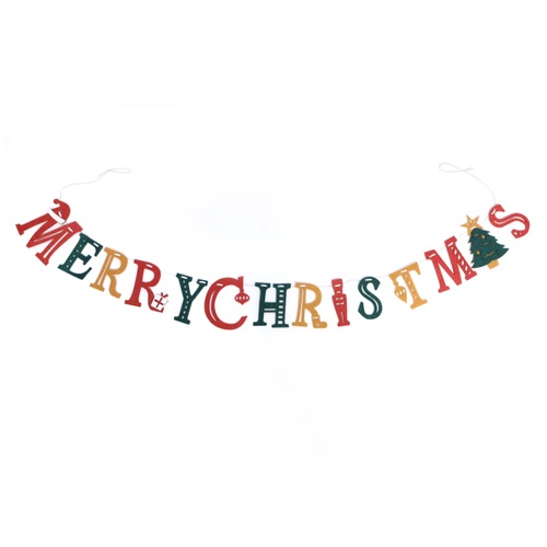 「フェルトガーランド クリスマスロゴ 21」価格：319円／サイズ：W110×D0.6×H10cm