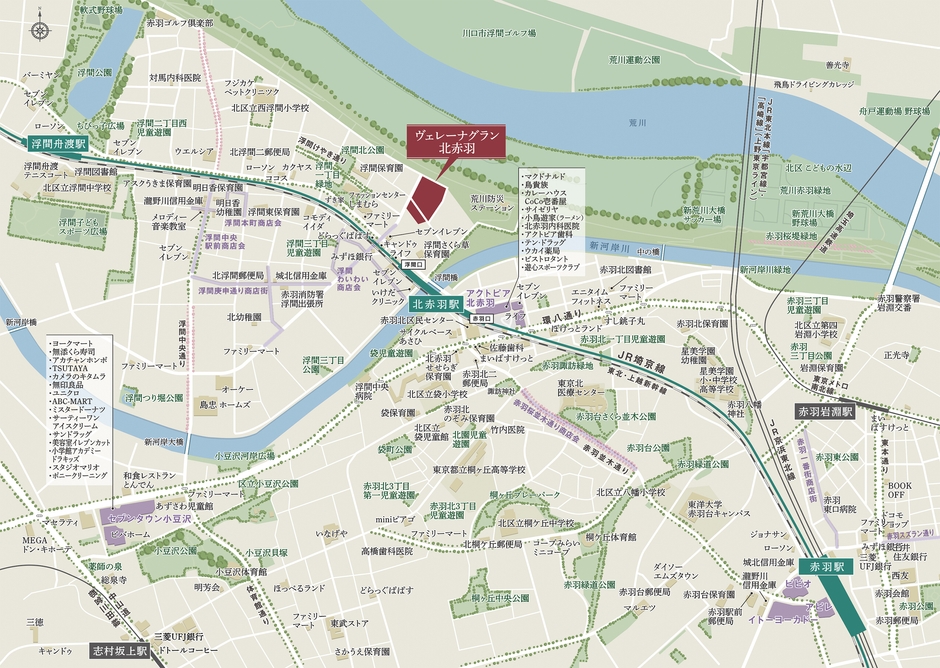 ヴェレーナグラン北赤羽　現地案内図