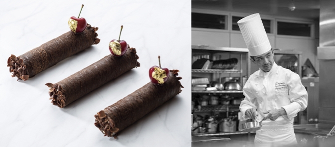 「帝国ホテル 東京 ホテルショップ ガルガンチュワ」第14代東京料理長 杉本 雄氏「フォレノワール“Classique-Moderne”(クラシック モデルヌ)」プティガトー1,800円