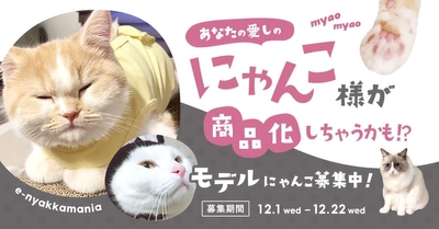 【モデルにゃんこ様大募集】愛しの猫ちゃんがイーザッカマニアストアーズのオリジナルアイテムに！？