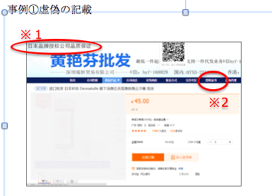 事例(1)虚偽の記載